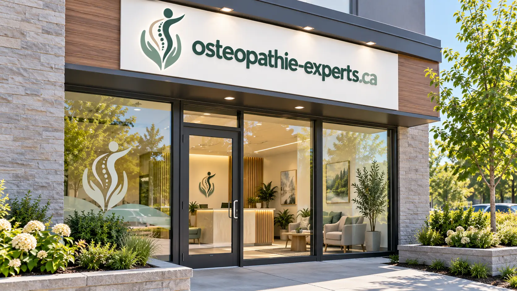 Façade d'une clinique d'ostéopathie